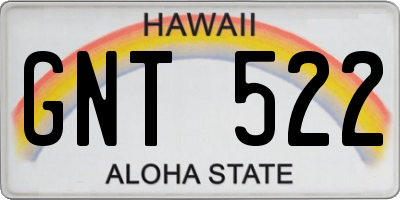 HI license plate GNT522