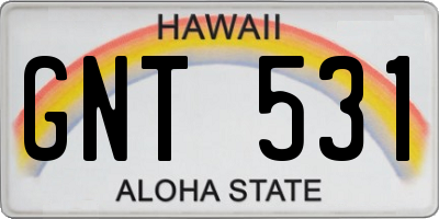 HI license plate GNT531