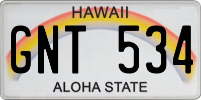 HI license plate GNT534