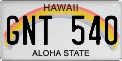 HI license plate GNT540