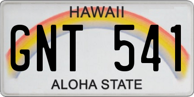 HI license plate GNT541