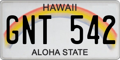HI license plate GNT542