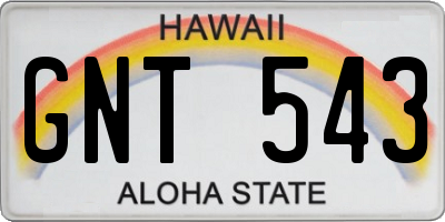 HI license plate GNT543