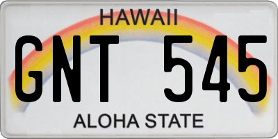 HI license plate GNT545