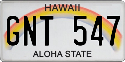 HI license plate GNT547