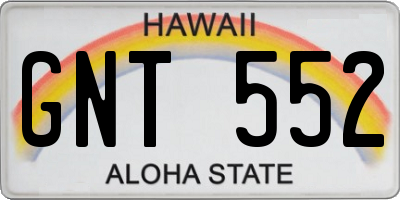HI license plate GNT552