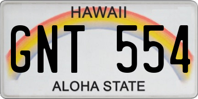 HI license plate GNT554