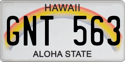 HI license plate GNT563