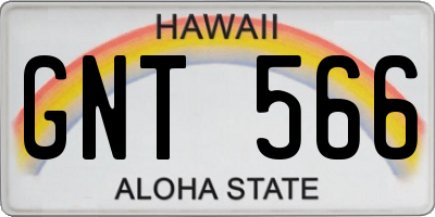HI license plate GNT566