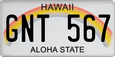 HI license plate GNT567