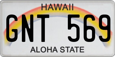 HI license plate GNT569