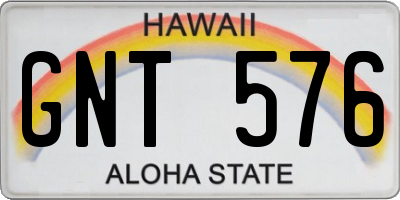 HI license plate GNT576