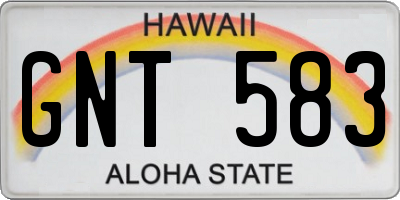 HI license plate GNT583