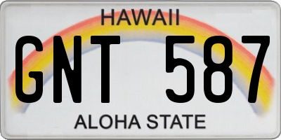 HI license plate GNT587