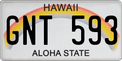 HI license plate GNT593