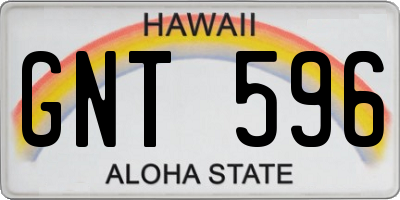HI license plate GNT596