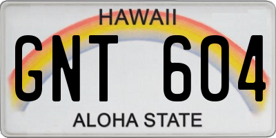 HI license plate GNT604