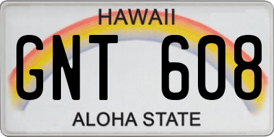 HI license plate GNT608