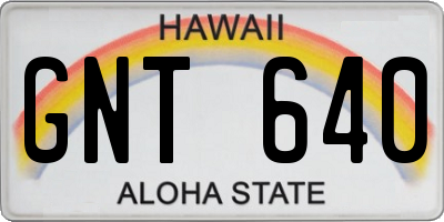 HI license plate GNT640