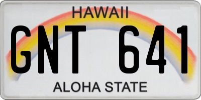 HI license plate GNT641