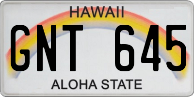 HI license plate GNT645