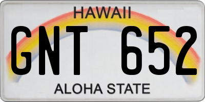 HI license plate GNT652