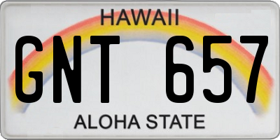 HI license plate GNT657