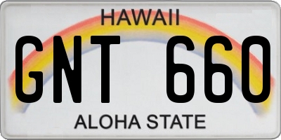 HI license plate GNT660
