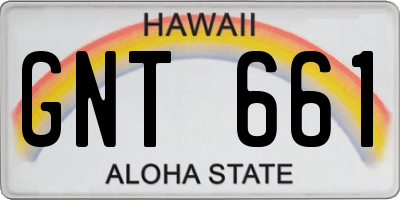 HI license plate GNT661