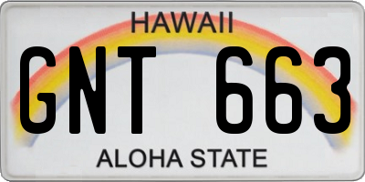 HI license plate GNT663