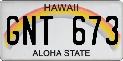 HI license plate GNT673