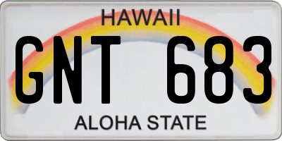 HI license plate GNT683