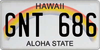 HI license plate GNT686