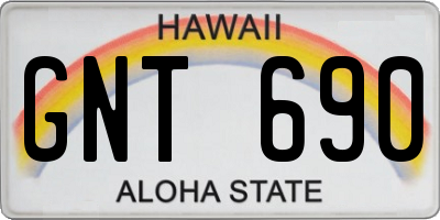 HI license plate GNT690