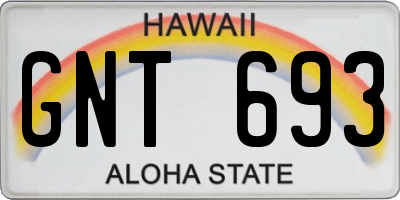 HI license plate GNT693