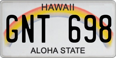 HI license plate GNT698