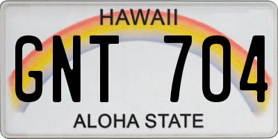 HI license plate GNT704