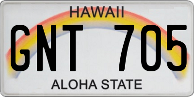 HI license plate GNT705