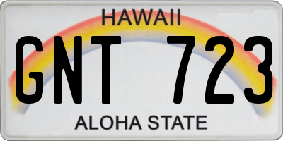 HI license plate GNT723