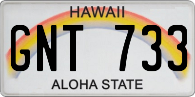HI license plate GNT733