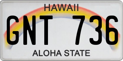 HI license plate GNT736