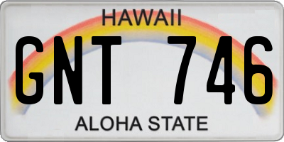 HI license plate GNT746