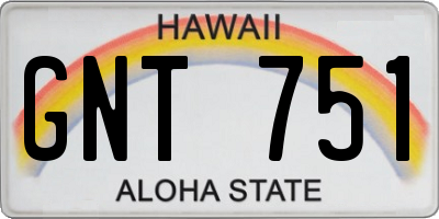 HI license plate GNT751