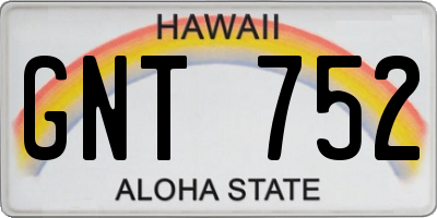 HI license plate GNT752
