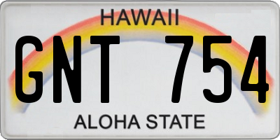 HI license plate GNT754