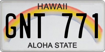 HI license plate GNT771