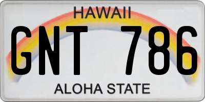 HI license plate GNT786