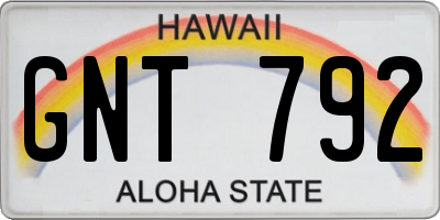HI license plate GNT792