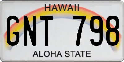 HI license plate GNT798