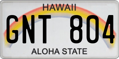 HI license plate GNT804